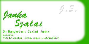 janka szalai business card